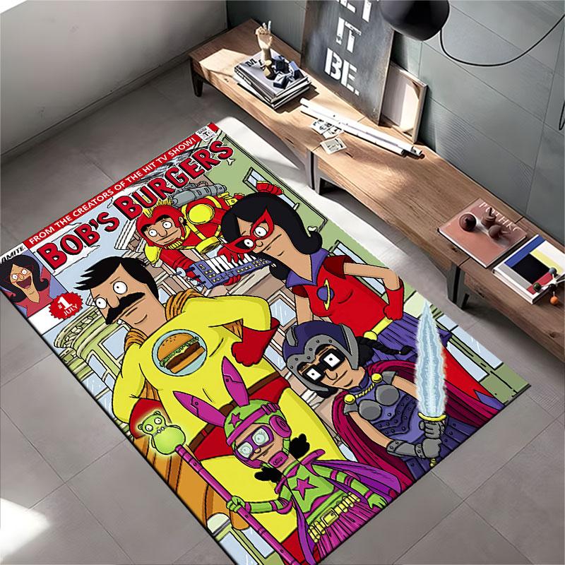 Bob's Burgers Superhero Theme suitable as a non-slip mat for the living room or bedroom sofa