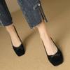 Весна/осень Женская обувь из овечьей замши Туфли для женщин Туфли-лодочки на толстом каблуке с острым носком Туфли Мэри Джейн на танкетке