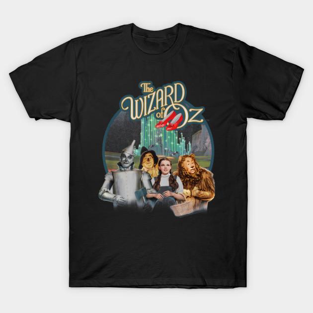 Men Black Print T-shirt Wizard Of Oz Were Off To See Wizard - Brush Bloom Studio #17652 No-Cut Transfer Paper Print Cotton Tshirt