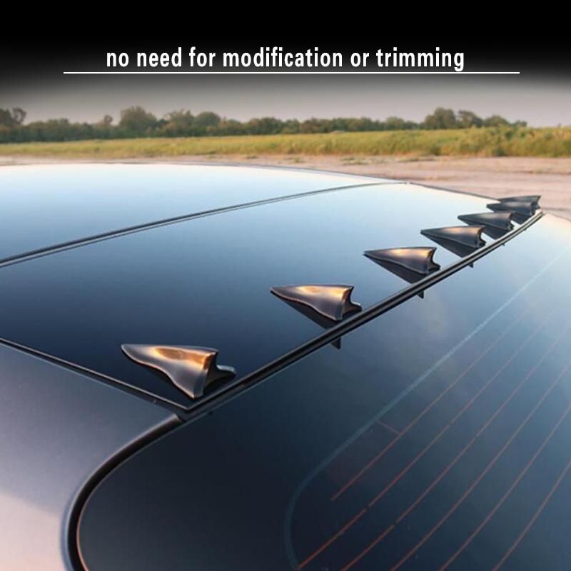 Черный универсальный задний спойлер с плавниками акулы на крышу, диффузор с плавниками акулы, генератор вихрей, спойлер на крышу автомобиля