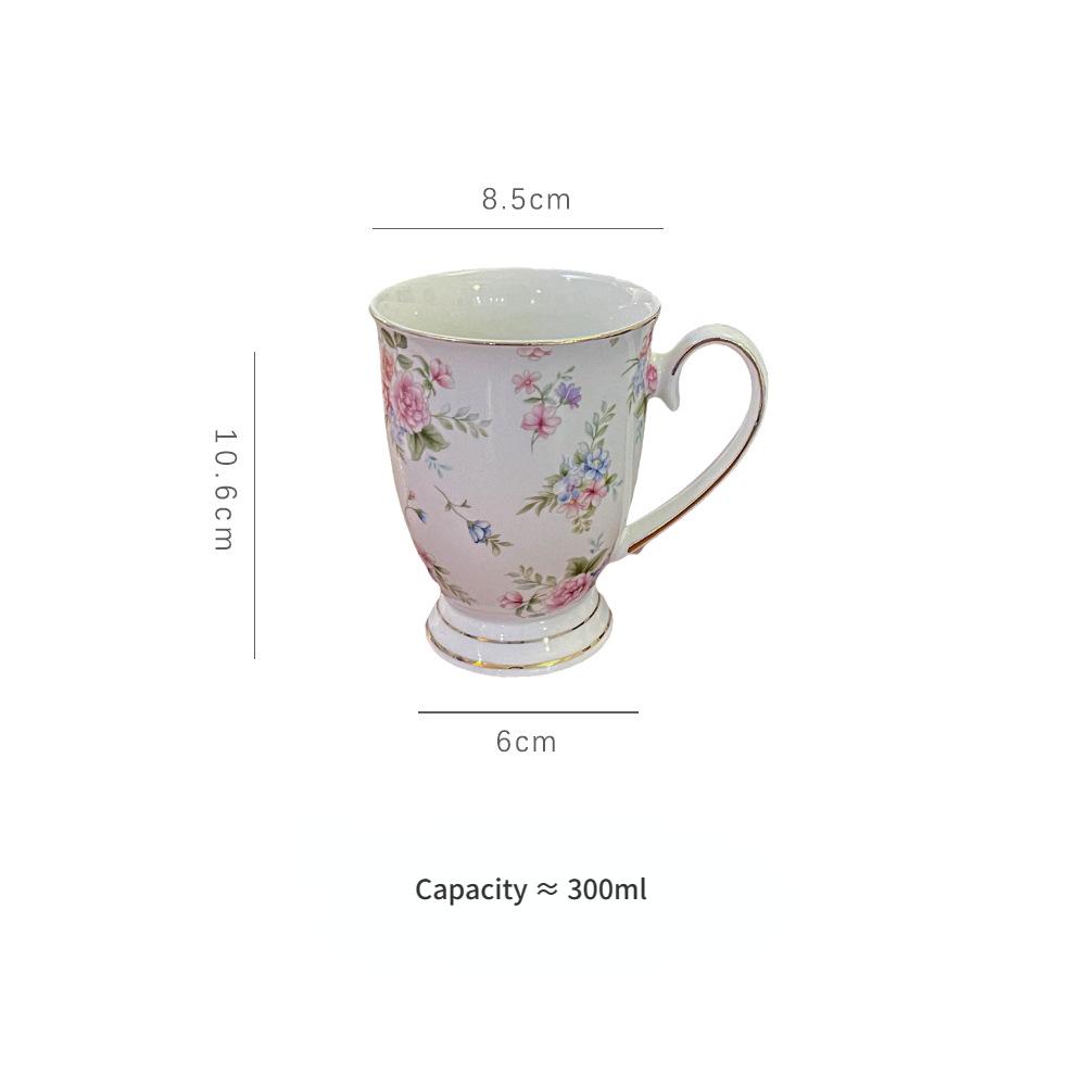 Ретро-британский цветочный кофейный набор с чашкой и тарелкой, европейская кружка для послеобеденного чая, легкая роскошная керамическая чашка из Пномпеня