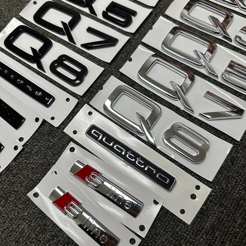 2026 The new ABS letter 3D sticker For 4UYUE Q2 Q3 Q5 Q7 Q8 logo quattro Sline Black Silver general