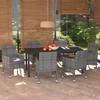 Day and Night - Day and Night Garden Dining Set 7 Pieces and Gray Synthetic Rattan Cushions