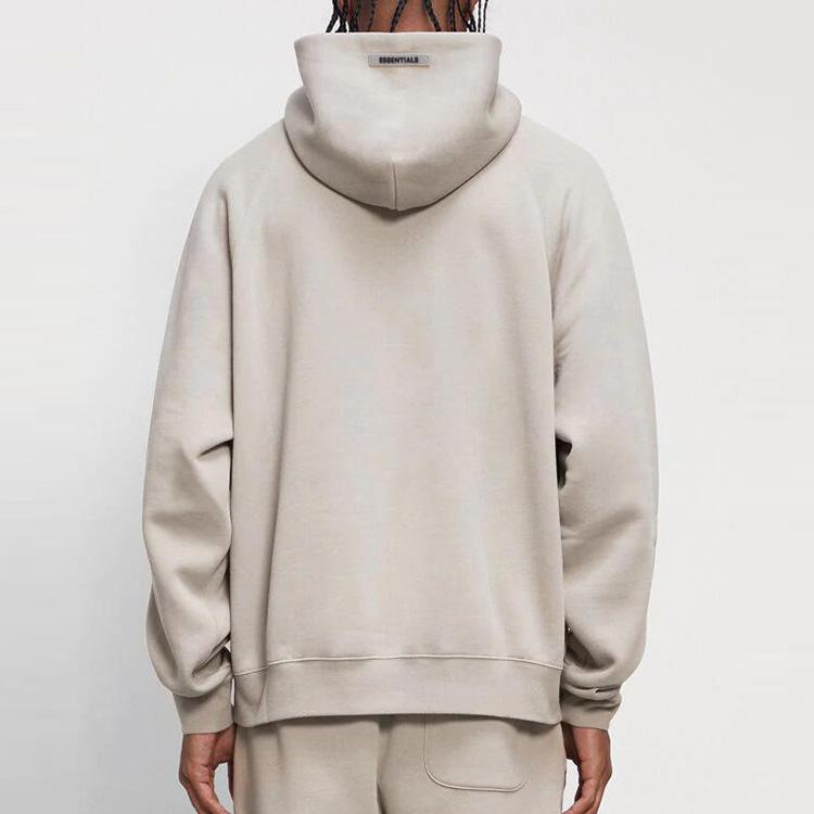Fear of God Essentials Флисовая толстовка с нашивкой-логотипом на плече, унисекс, бежевая, FOG-FW20-310