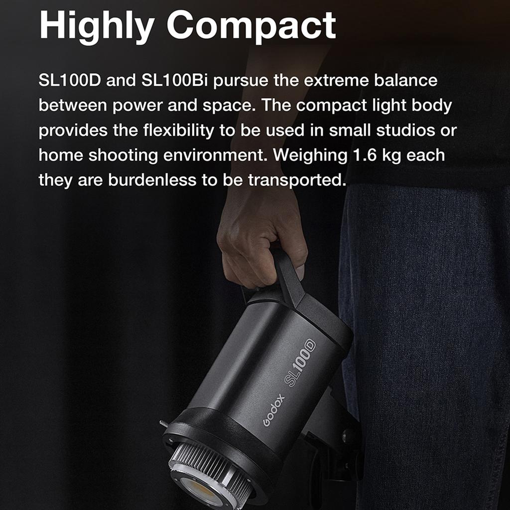 Компактный светодиодный светильник Godox SL100D для видеосъемки, заполняющий свет для фотосъемки, 100 Вт, 5600 К, встроенная подсветка с 8 эффектами