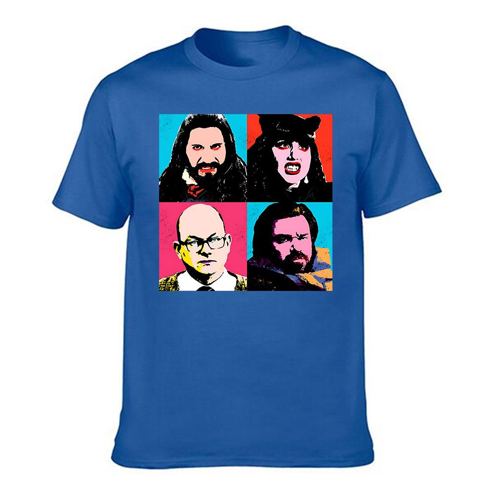 Unisexs Cotton Short Sleeve Tshirt What We Do In The Shadows Pop Art Print Casual Daily Wear Tee For Movie Fans