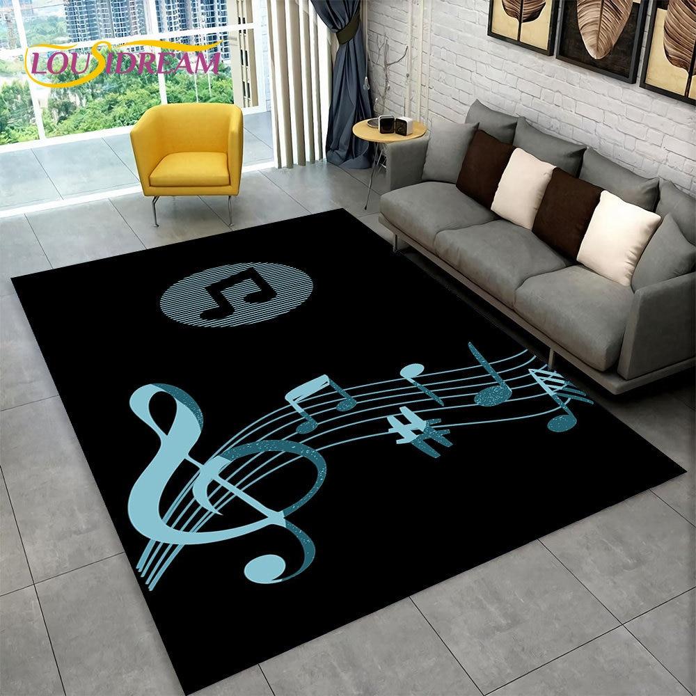 3D-музыка, музыкальная нота, фортепианное искусство, большой ковер, ковер для гостиной, спальни, дивана, коврик для двери, детский нескользящий напольный коврик