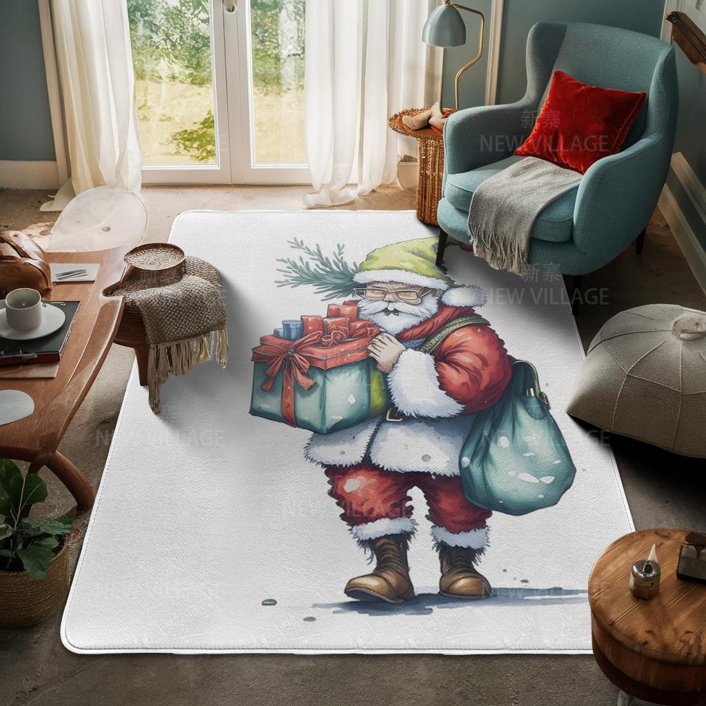 Ковер у входа в дом Домашний коврик у двери Гостиная Ванная Комната Ноги ванная комната Нескользящие коврики с водопоглощением для ванной Счастливого Рождества зима