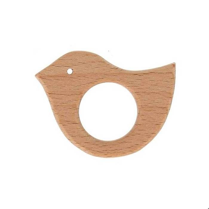 WOOD BIRD TEETHING RING BLISTER K2090