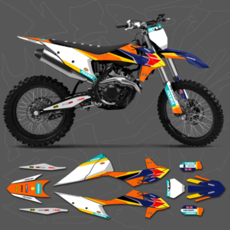 DSMTECH For KTM EXC EXC-F 2020 2021 2022 2023 150 200 250 300 350 450 500 Graphics DECALS Stickers kits For 2019-2022 SX SXF 007