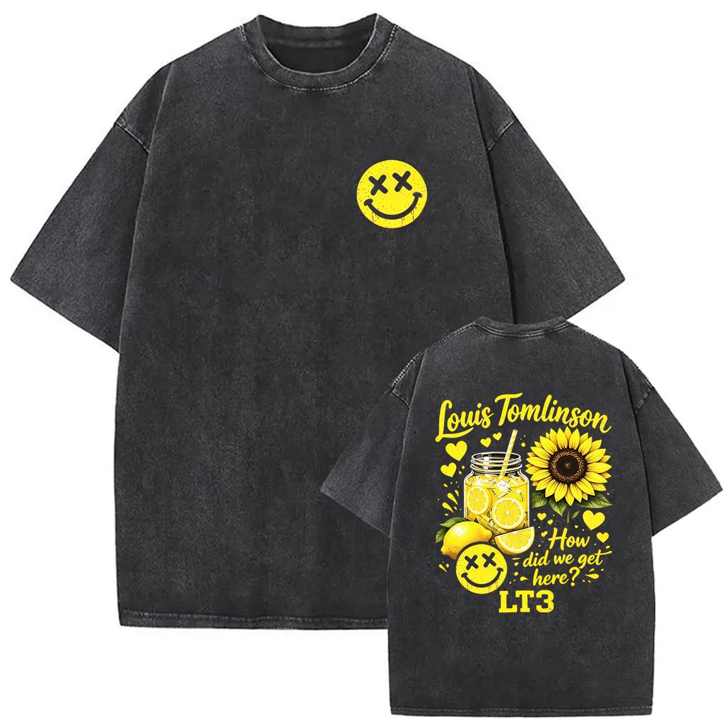 Vintage Washed Louis Tomlinson How Did We Get Here Tour 2026 New T Shirt Men Women Harajuku Fashion Oversized Tshirt Streetwear