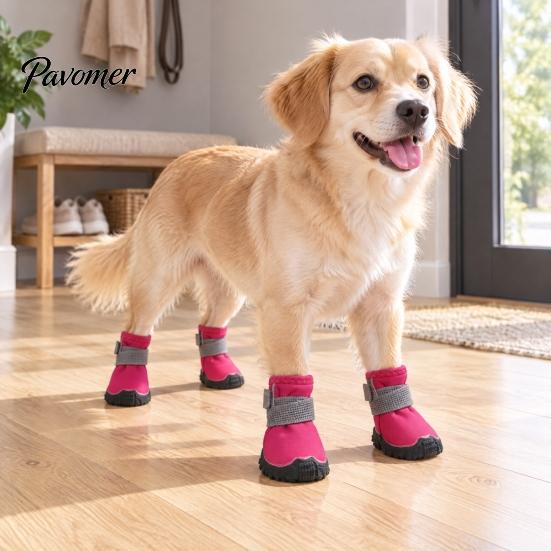 Weatherproof Pet Shoes for All Seasons Waterproof Dog Small Medium and Large Dogs, Non-Slip Oxford Cloth Comfortable Paws Covers Travel Boots
