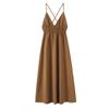 2025 Spring/Summer Women's Slim V-Neck Backless High-Waisted Sleeveless Camisole Dress