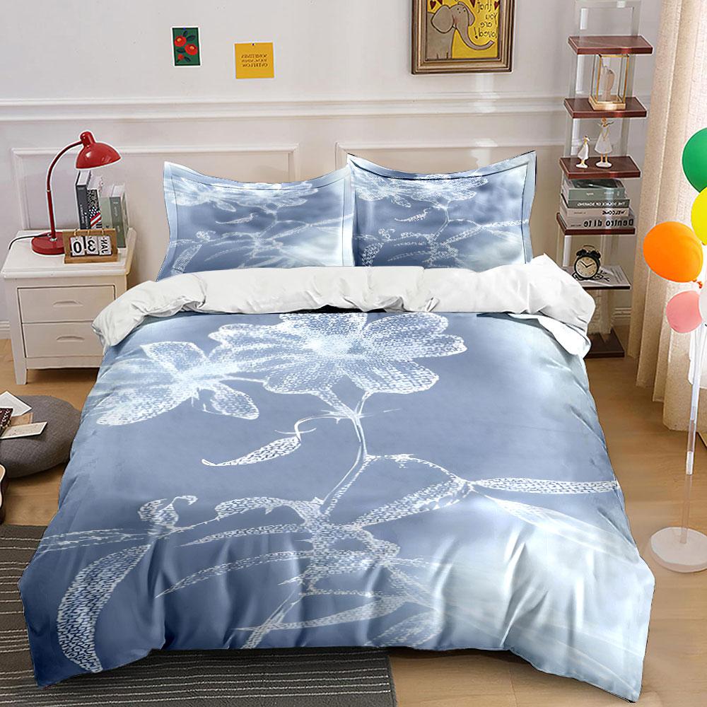 Whispered frost blooms. Bedding sets Duvet covers Pillowcases(1* Duvet Cover 2* Pillowcases without duvet insert)
