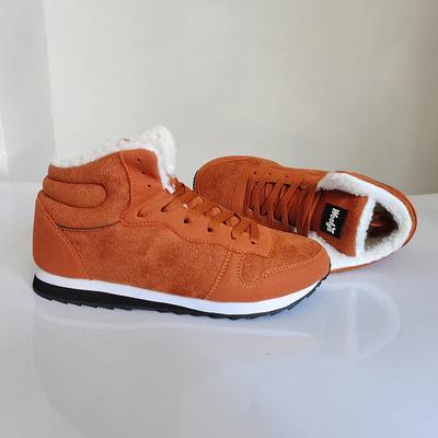 Женские ботинки для работы Кроссовки Зимние Теплые Плюшевые Снежные ботинки Противоскользящие Легкие На шнуровке Повседневные Ботильоны Scarpe Uomo