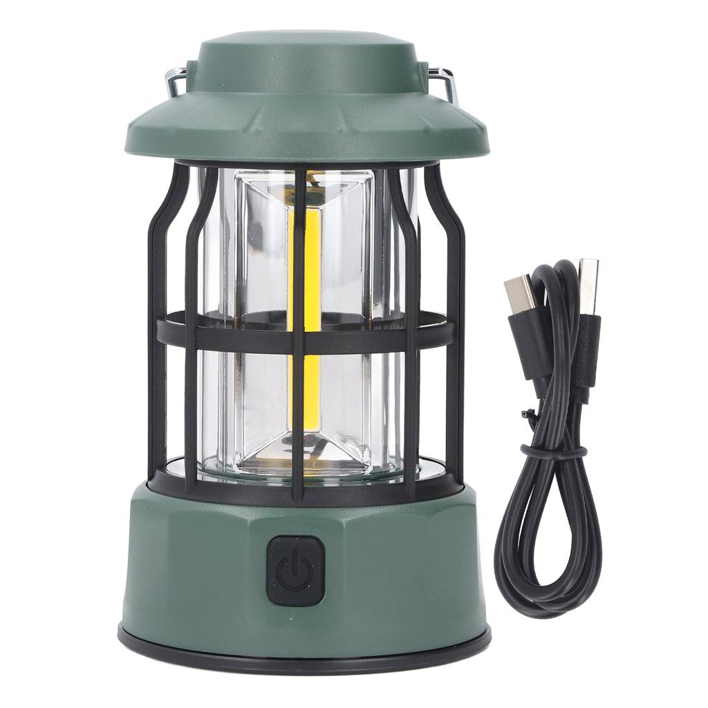 Camping Lantern Rechargeable 3 Gears IPX4 Water Resistant Retro Portable Tent Lamp for Emergency Pow