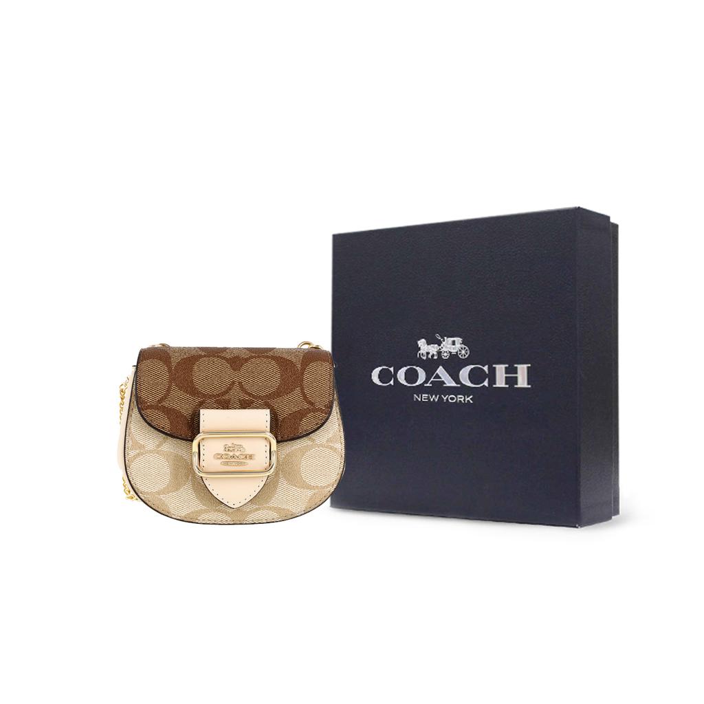 Новая парусиновая сумка-седло COACH Morgan с кожаной отделкой, кроссбоди, на плечо, женская, хаки, CJ541-IMU4V