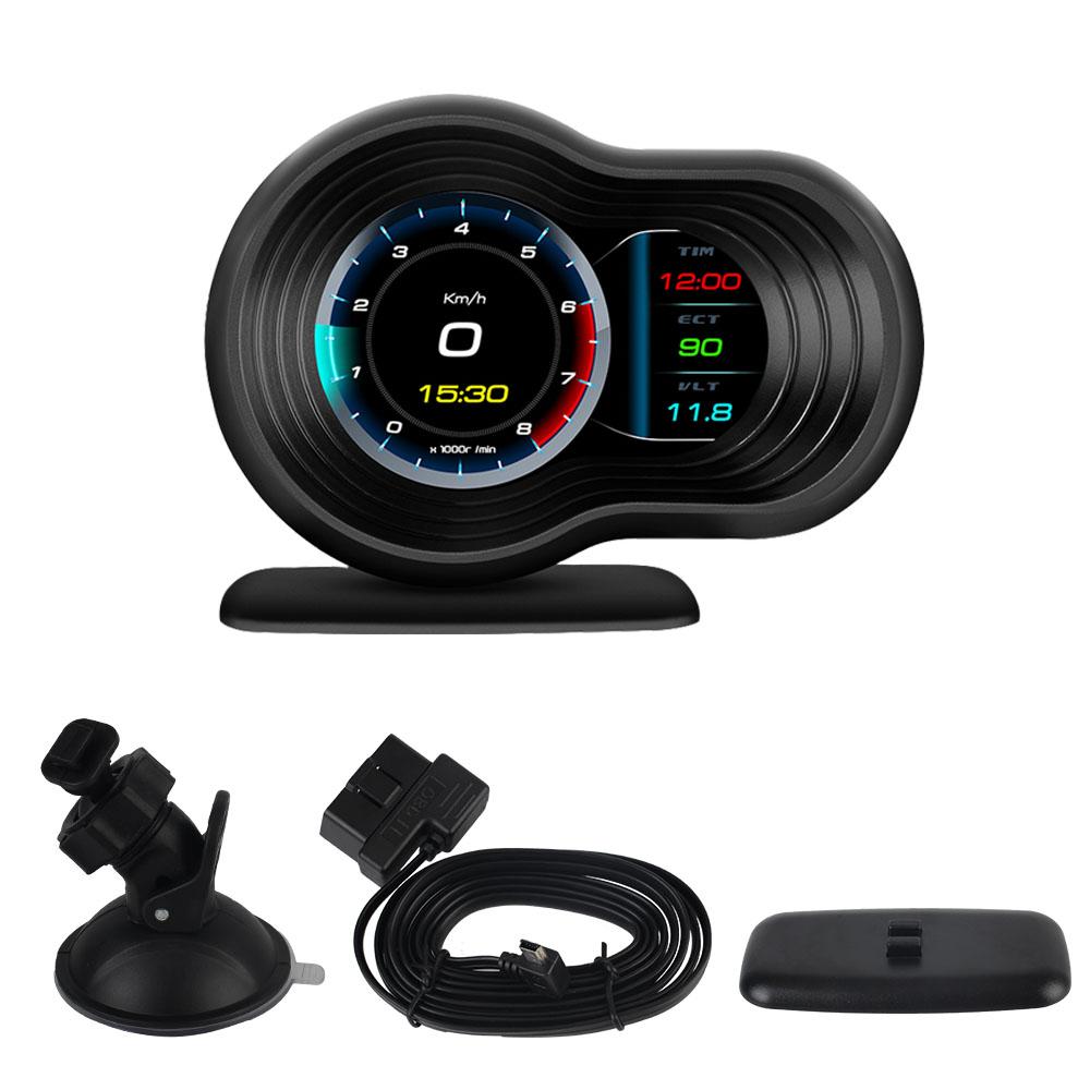3.5 Inch Car HUD Overspeed Alarm Speedometer Multi Functional Tester Digital Universal F9 EOBD OBD Head Up Display
