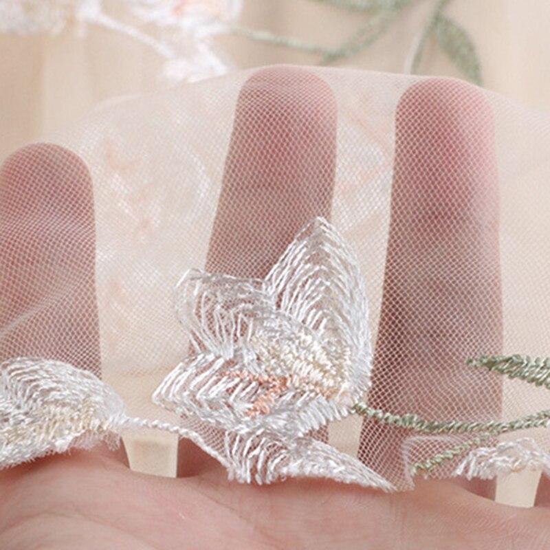 Женская юбка из тюля с вышитыми цветами, элегантная, с эластичной талией, миди, юбка из цветочной сетки