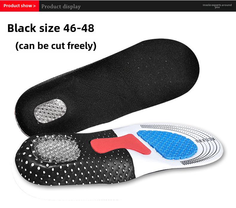 Men's Silicone Shock-Absorbing Sports Insoles - Breathable, Sweat-Absorbent, EVA Air Cushion for Military Training