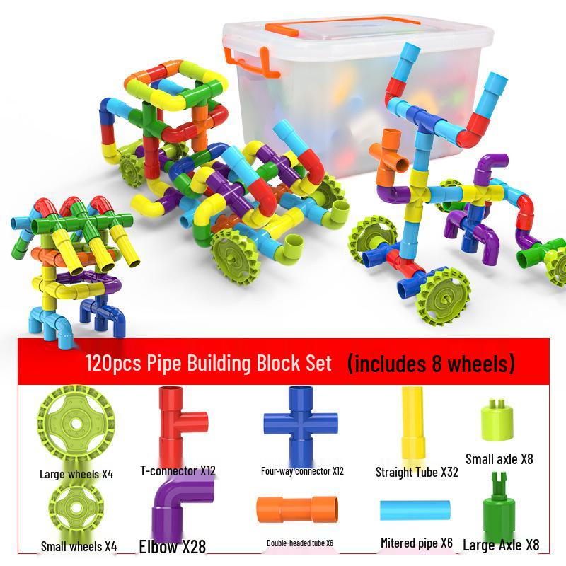 Interlocking Water Pipe Building Blocks: Early Education Puzzle Toys for Kids