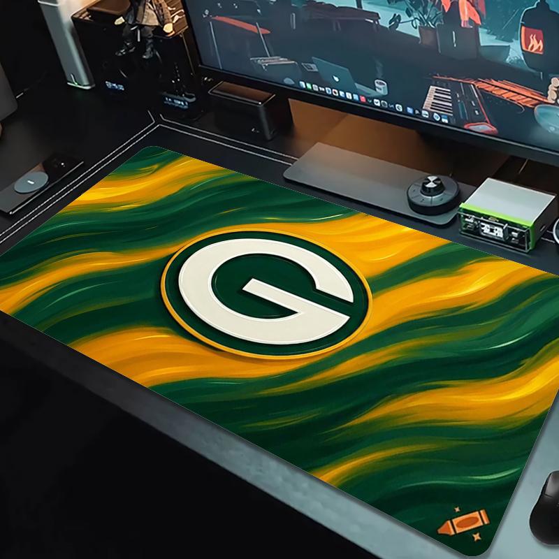 Green Bay Packers Mouse Pad Large Gaming Table Cushion Nonslip Laptop Tablet Big Mousepad Xxl Mat Mini Pc Playmat With Lock Edge