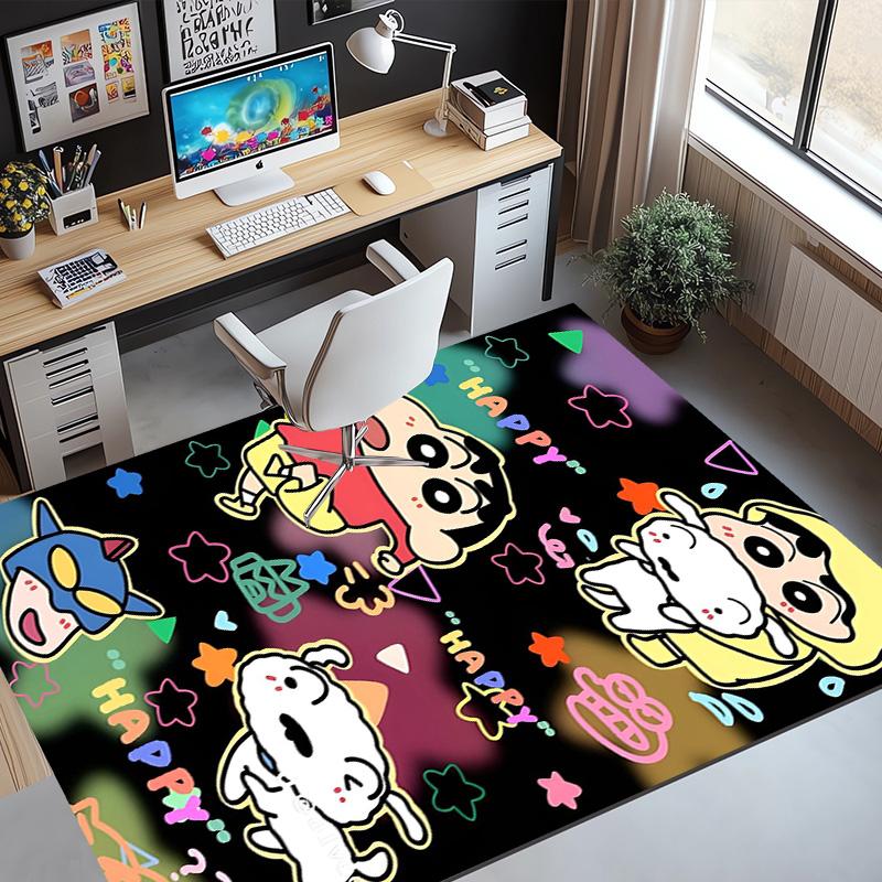 Crayon Shin Pattern Rug, Indoor/Outdoor Mat, for Picnic, Gameroom, Bedroom, Office, Living Room, Home Decor Carpet, Birthday Gift