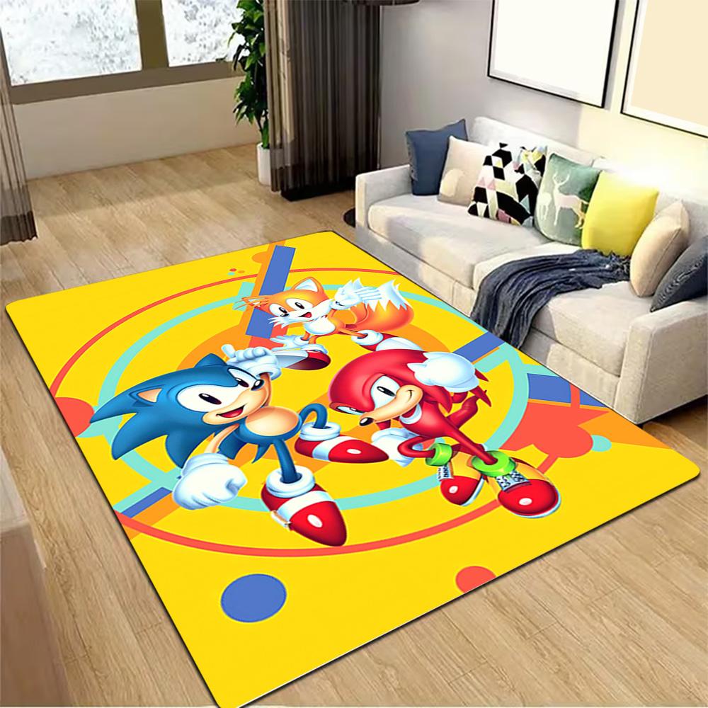 Sonic Adventure Poster Print Decoration,Carpet,Living Room,Bedroom, Non-slip,Square rug