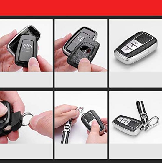 SANRILY Чехол для смарт-ключа Toyota Чехол для ключа Защита ключа Держатель ключа Новый Crown Серия 50 Prius 70 Camry Land Cruiser Prado 150 Поздняя модель Специально