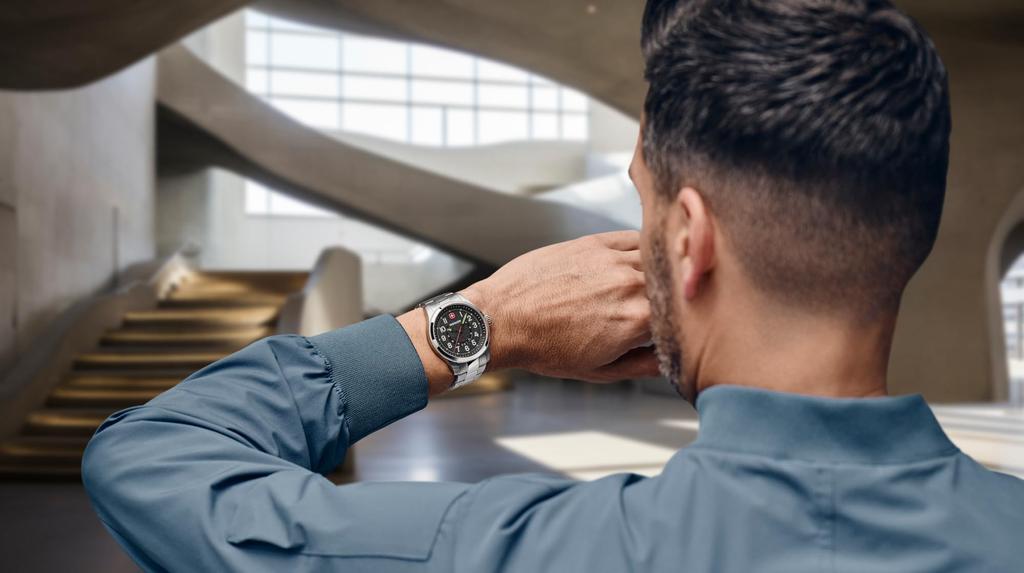 Wenger Часы TERRAGRAPH Корпус из нержавеющей стали Черный циферблат Браслет из нержавеющей стали Кварцевые 100 м Водонепроницаемость Подарочные Аналоговые Мужские (316L) [] 01.0541.122