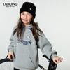 Женский осенне-зимний толстый флисовый свитшот с круглым вырезом и принтом букв