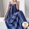 Summer cotton and silk suspender nightgown women's sleeveless chest pad can be worn outside loungewear anti-bumping artificial cotton dress