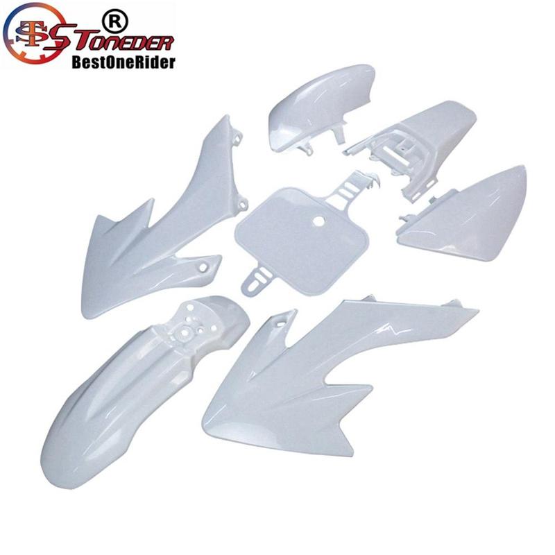 STONEDER White Fairing Plastic Fender Kit For 50cc - 110cc 125cc 140cc 150cc 160cc CRF50 XR50 Pitsterpro Braaap SDG GPX DHZ