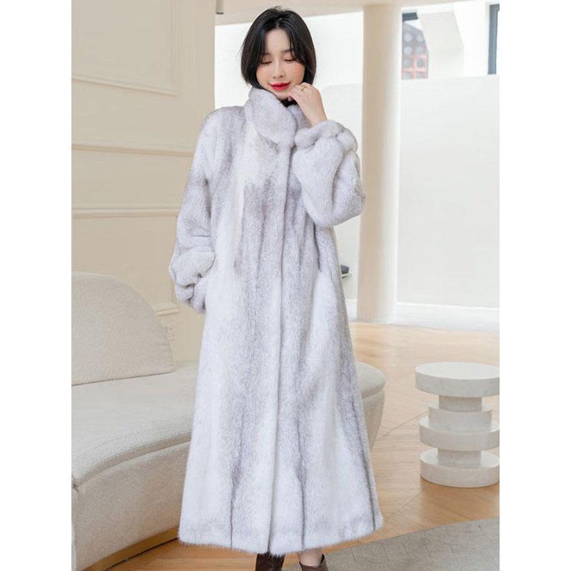 Мех осень/зима теплая мода искусственный мех искусственная норка длинный капюшон шуба женское пальто