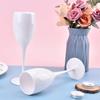 Champagne Flutes Glasse Plastic Wine Glasses Dishwasher-Safe White Champagne Glass Restaurant Beer Whiskey Drinkware