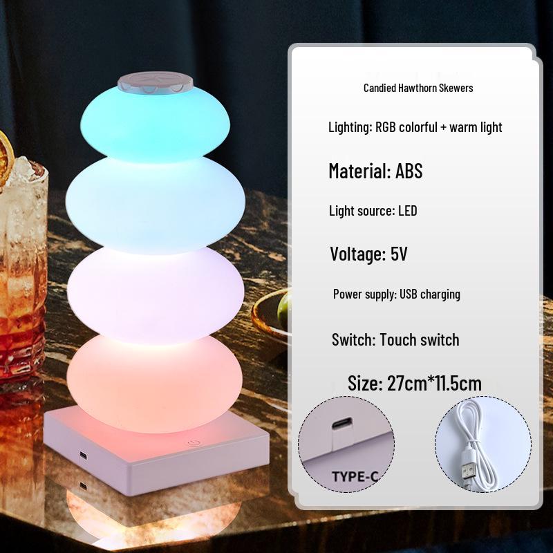Rainbow Macaron Atmosphere Lamp: Colorful Night Light for Living Room, Bedroom, or Children's Room