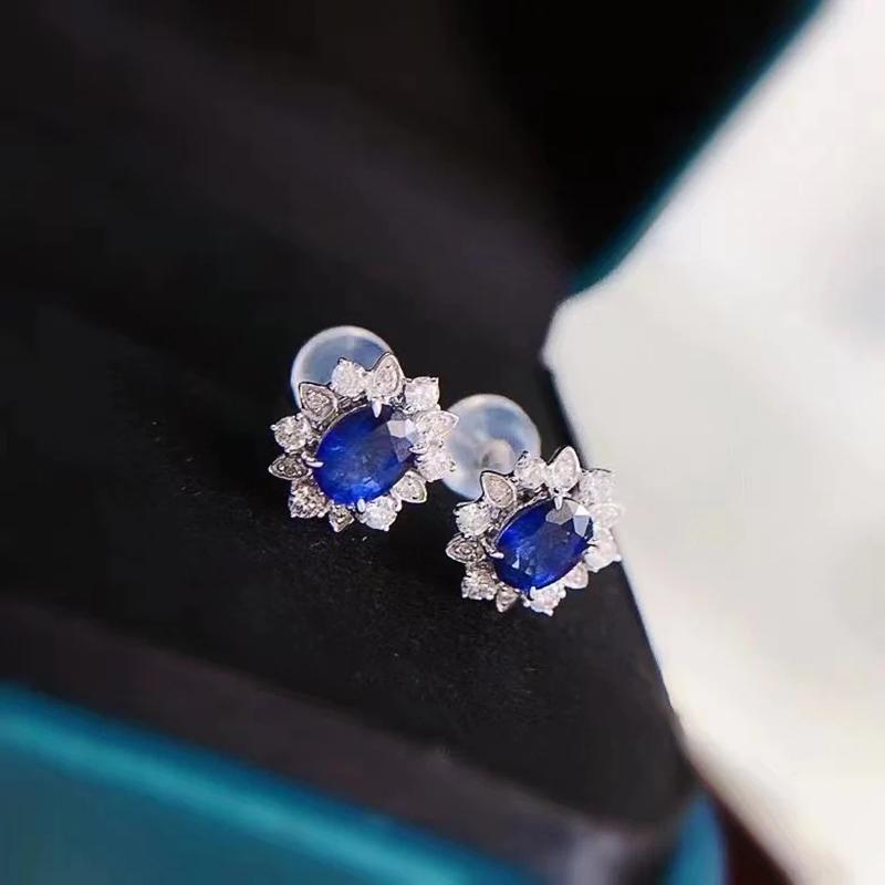 Серьги-гвоздики Huitan Vintage Blue CZ для женщин, свадебных юбилеев, вечеринок, темпераментных элегантных женских аксессуаров, роскошные ювелирные изделия