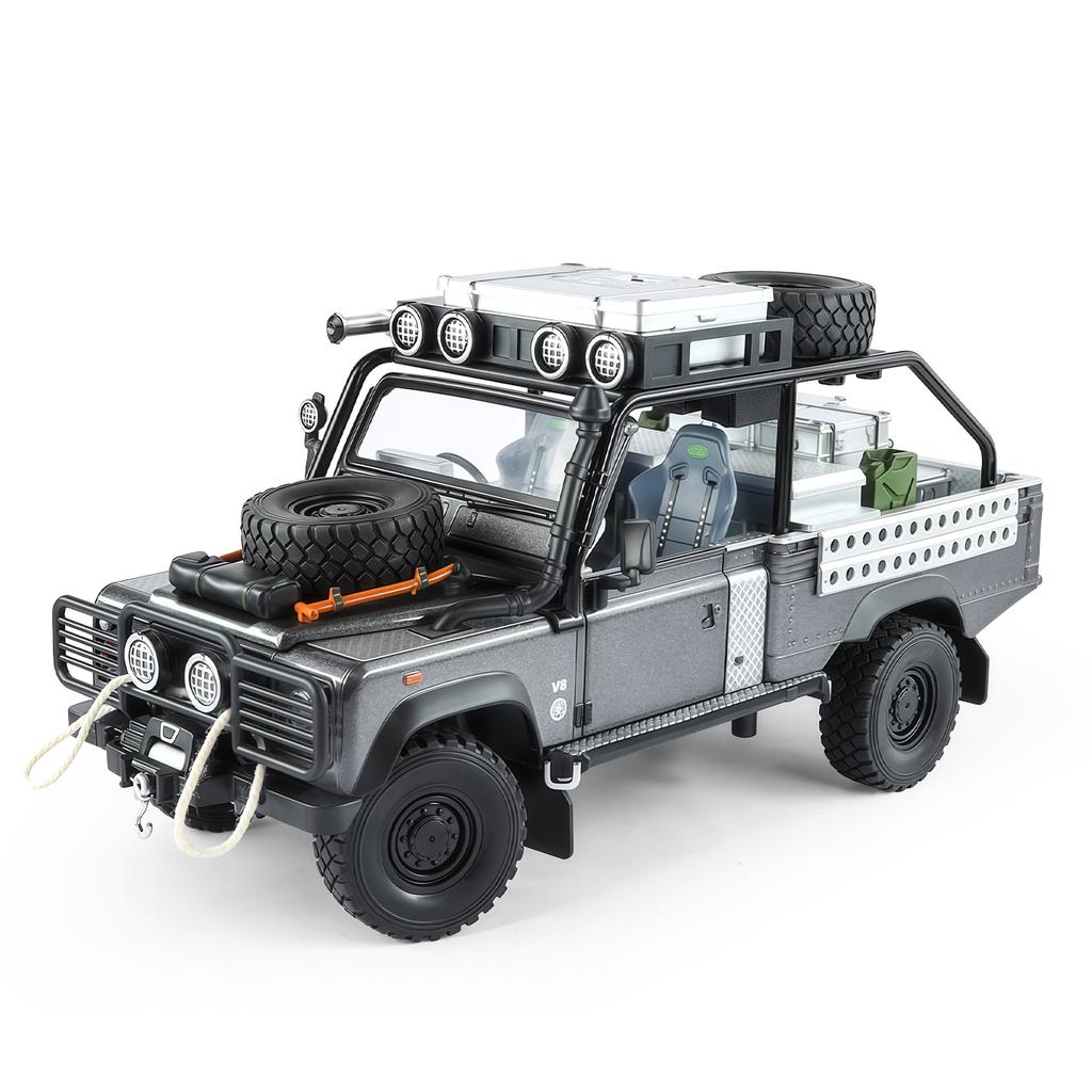 1/24 Land Range Rover Defender 110 Tomb LE Сплав Пикап Модель автомобиля Литые под давлением Внедорожники Модель автомобиля Звук Свет Детская игрушка Подарок