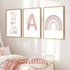Pink Butterfly Wall Art Poster Nursery Canvas Print Painting Sun Rainbow Daisy Heart Posters Decor Kids Room Decorative Gift