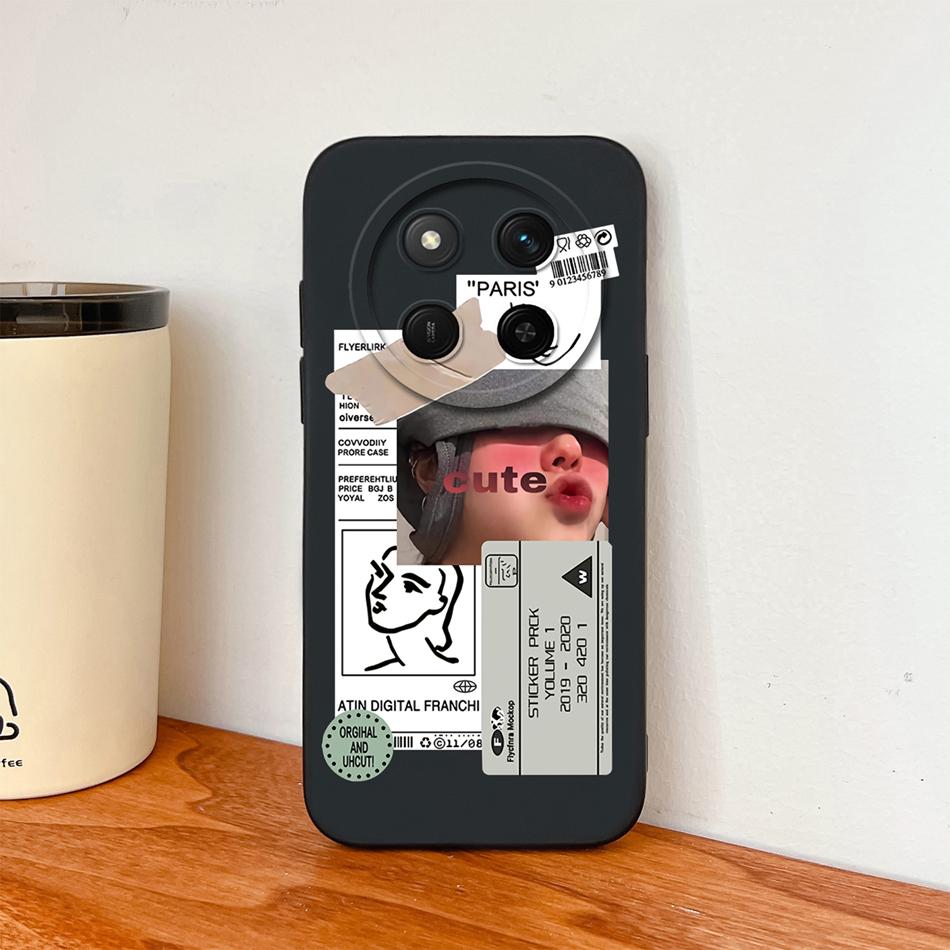 For Honor Magic 7 Lite Phone Case Cute Astronaut Full Coverage Anti Drop Lightweight High Quality Soft Liquid Silicone Bumper