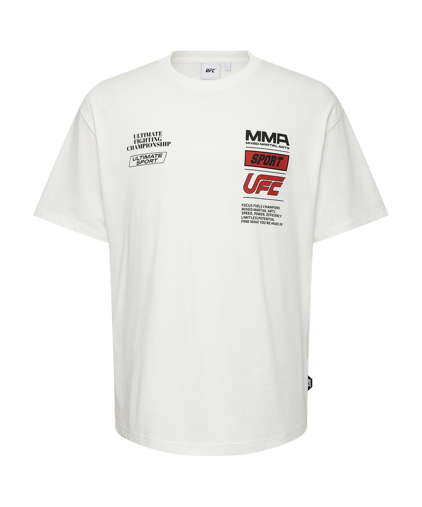 UFC SPORT Ufc Спон Повседневная свободная футболка с коротким рукавом Белая U2Ssx2306Wh