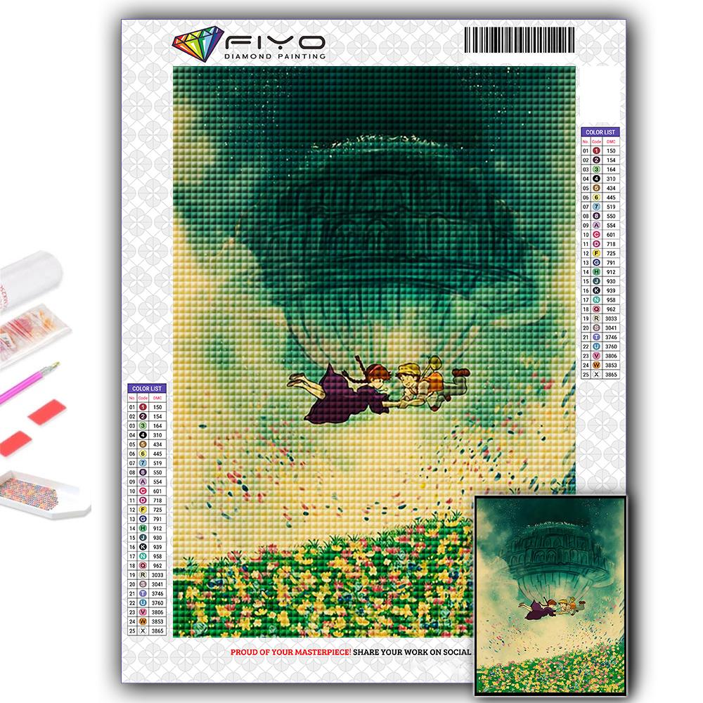 5D Diy Diamond Painting Hayao Miyazaki Anime Poster Cross Stitch Full Diamond Embroidery Mosaic