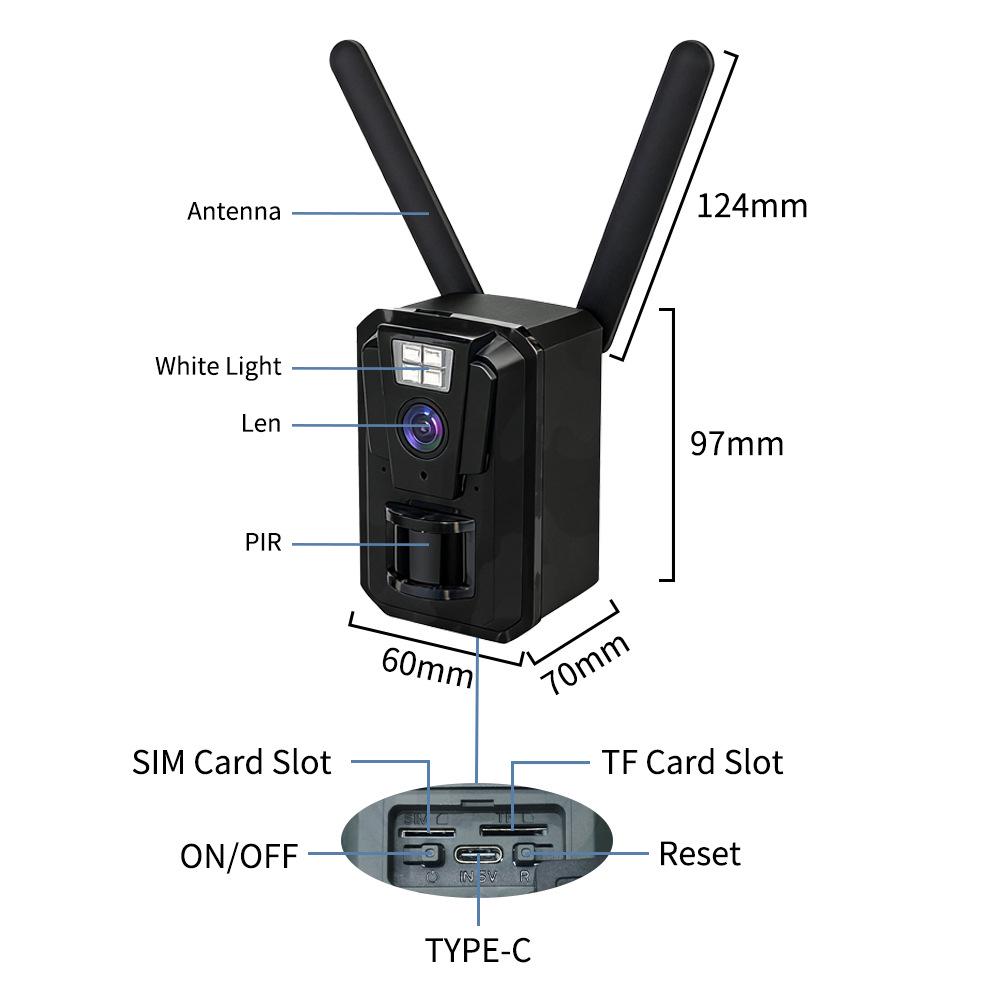4G Уличная охотничья камера на солнечных батареях с полноцветным ночным видением