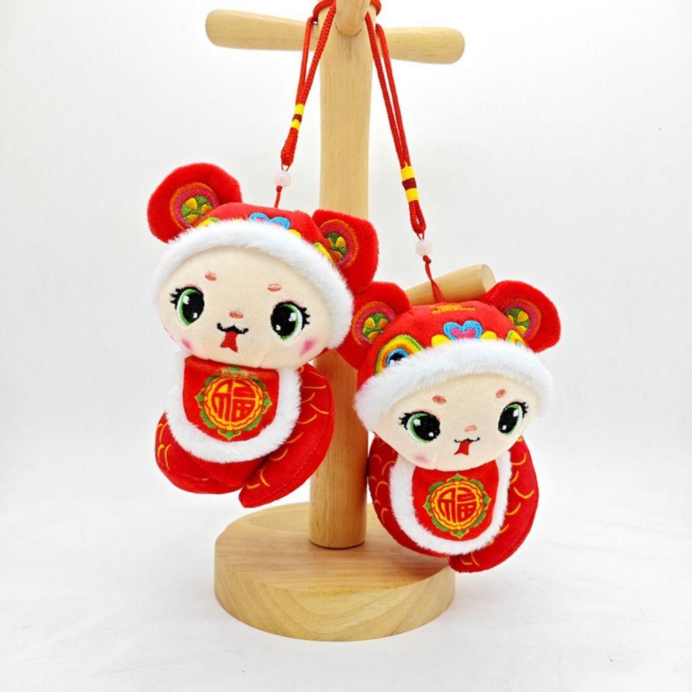 Multicolor Snake Year Mascot Pendant Cartoon Snake Plush Toy New Lucky Charm  Gift