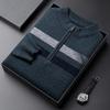 Young and Middle-aged Men's Spring and Autumn New Long-sleeved Half-zip Sweaters Slim and Handsome Bottoming Shirts Autumn and Winter Sweaters