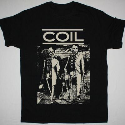 Винтажная футболка COIL для любителей музыки, из плотного хлопка, черная, унисекс, все размеры BL216