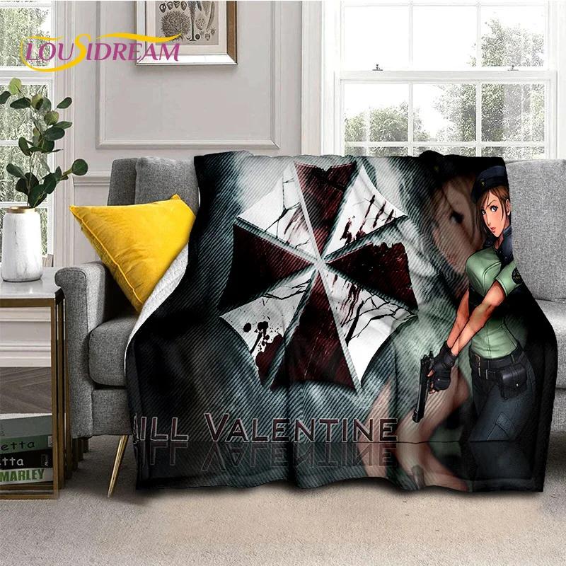 Игры Хоррор R-Resident Evil Мягкое Фланелевое Одеяло для Кроватей Спальни Дивана Пикника, Плед для Покрытия Наружного Отдыха Дневного Сна Подарок