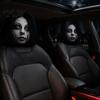 Soft Skin Friendly Car Seat Covers 2PCS Headrest Cover with Scary Face Printing, Breathable Stretch Knitted Interior Decoration for Vehicles