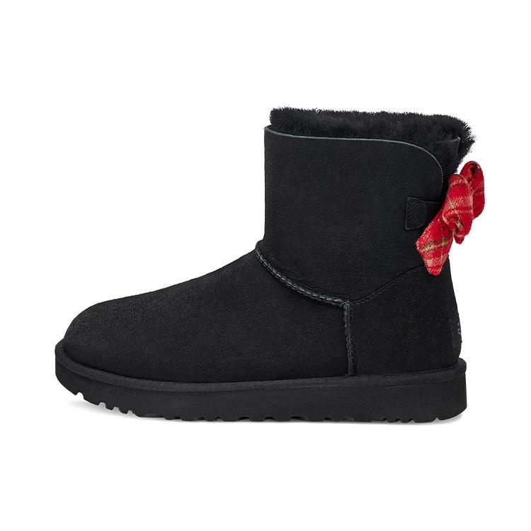 UGG Мини Бэйли Боу Клетчатая Лента 'Черно-Красная' Женская 1119115-BLK