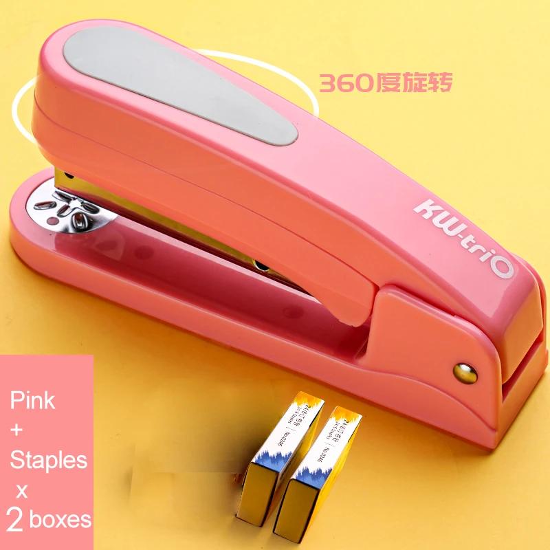 360 Rotatable Heavy Duty Stapler Use 24/6 Staples Effortless Long Stapler School Paper Staplers Office Bookbinding Supplies